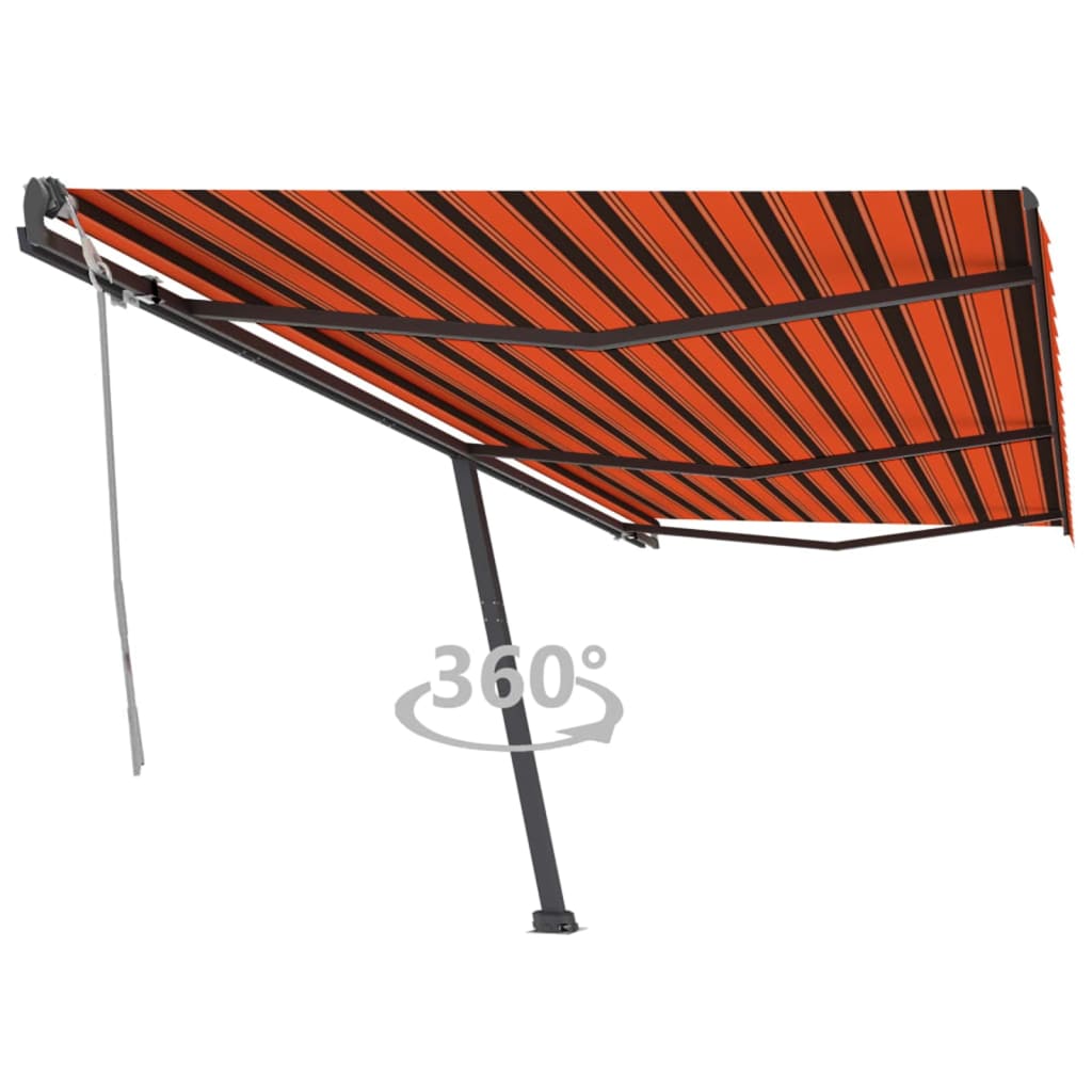 Vidaxl Luifel détaché étend manuellement 600x300 cm en brun orange