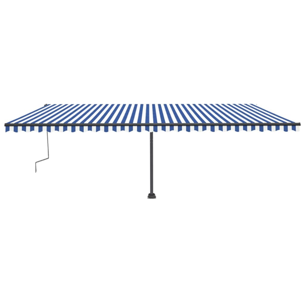 Vidaxl Luifel extensible manuellement avec LED 600x300 cm bleu et blanc