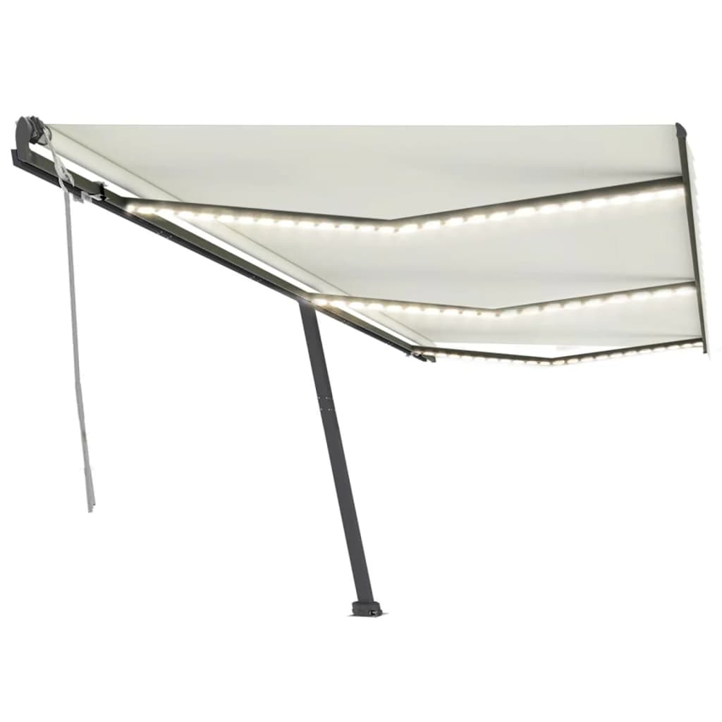 Vidaxl Luifel extensible manuellement avec la Crème LED 600x300 cm -Colored