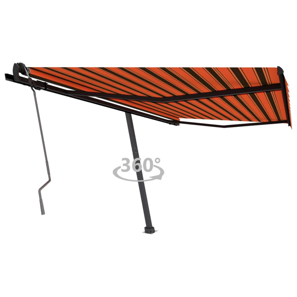 Vidaxl Luifel détaché étend manuellement 400x350 cm en brun orange
