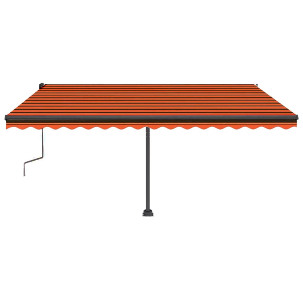 Vidaxl Luifel détaché étend manuellement 450x350 cm en brun orange