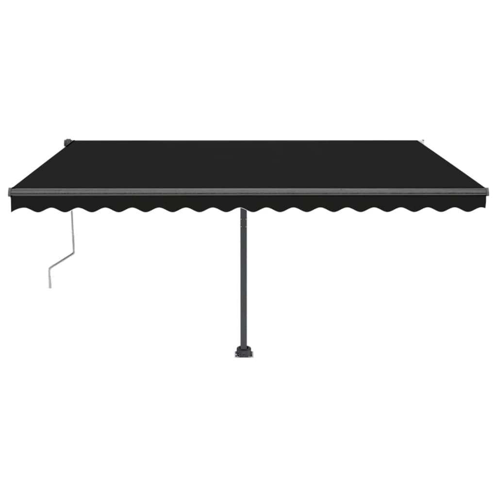 Vidaxl luifel automatique avec led et capteur de vent 450x350 cm anthracite