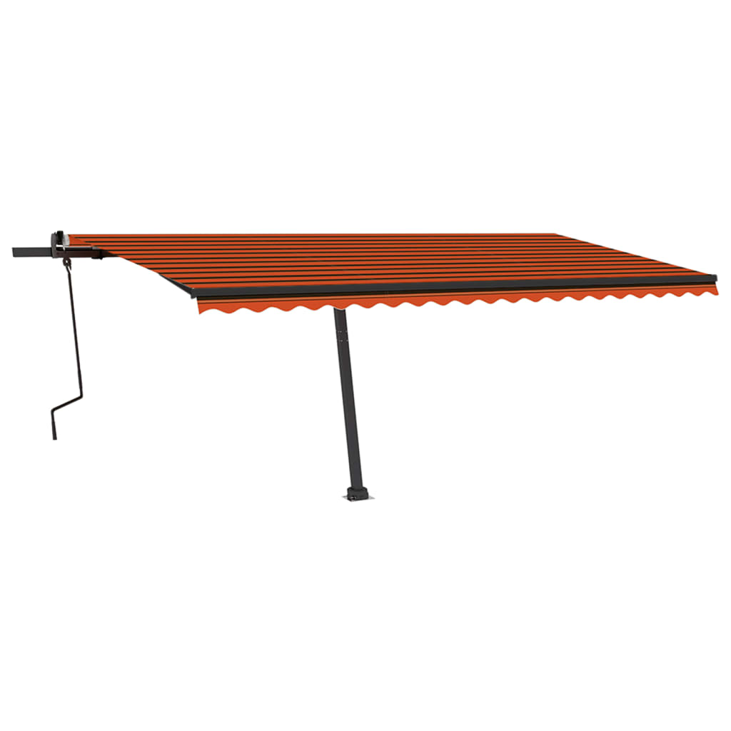 Vidaxl Luifel extensible manuellement avec LED 500x350 cm orange et marron