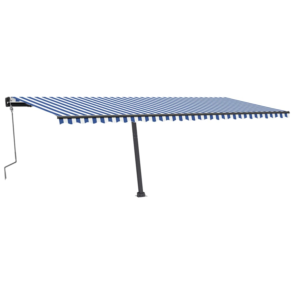 Vidaxl Luifel extensible manuellement avec LED 600x350 cm bleu et blanc