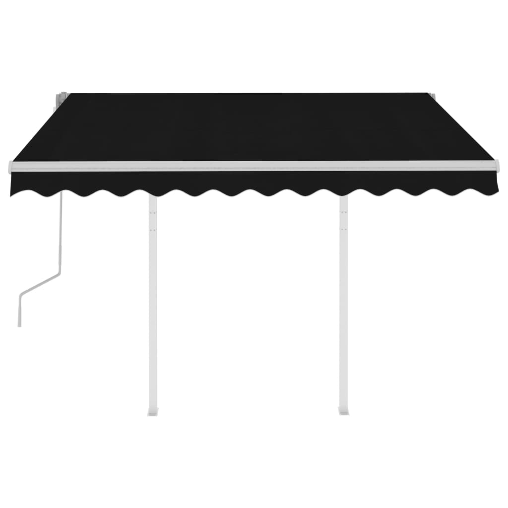 Vidaxl Luifel extensible manuellement avec des poteaux 3x2,5 m anthracite -colored