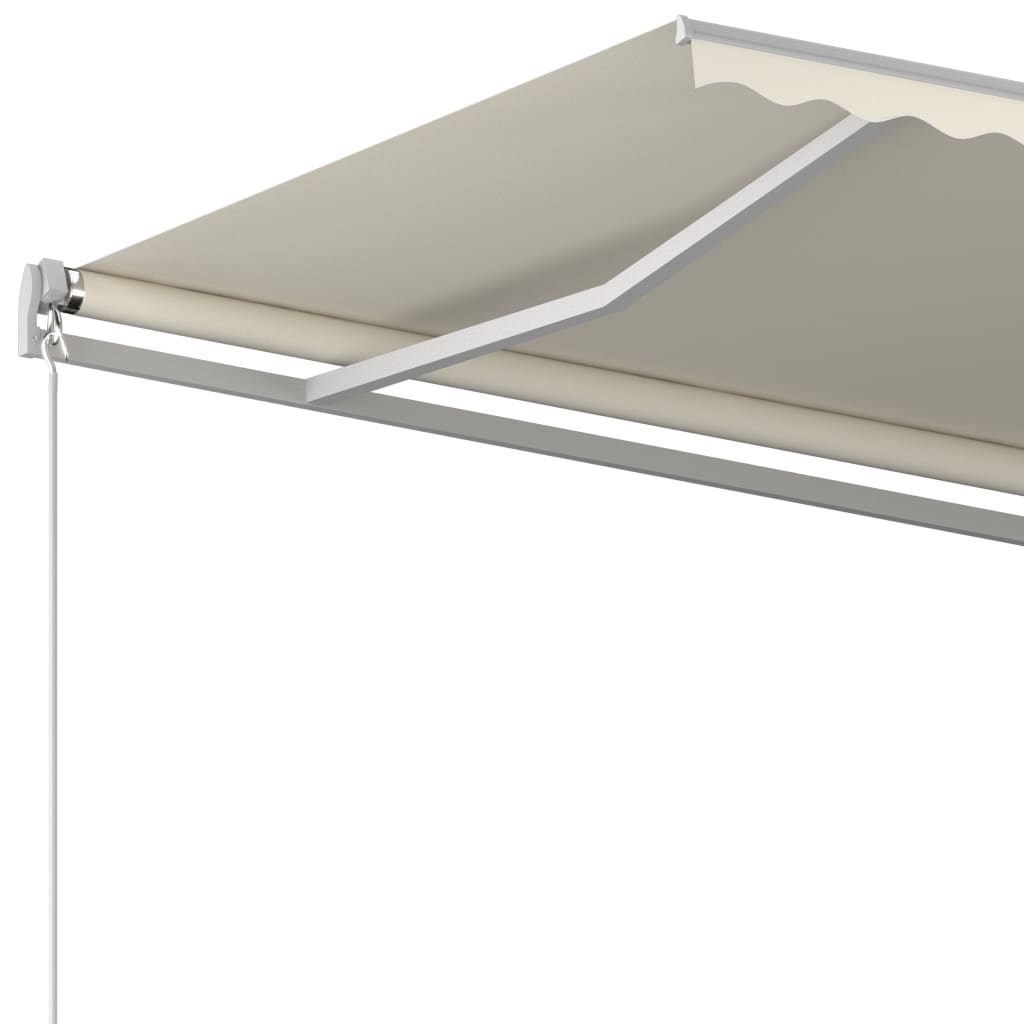 Vidaxl Luifel a automatiquement extensible avec des poteaux 3x2,5 M CRAME -COLORES