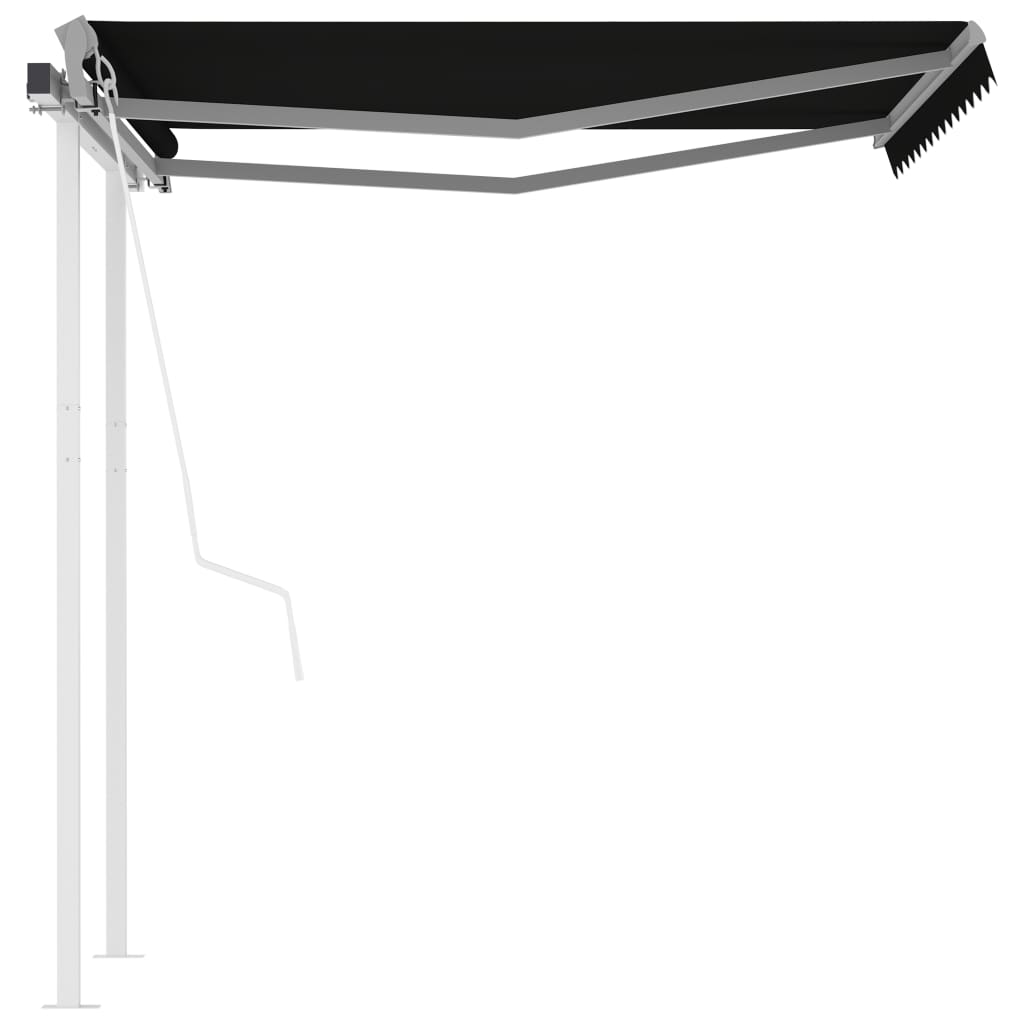 Vidaxl Luifel a automatiquement extensible avec des poteaux de couleur anthracite de 3x2,5 m
