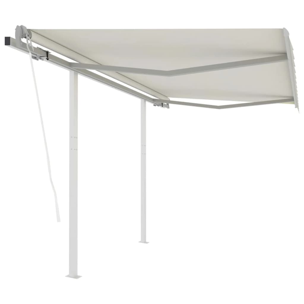 Vidaxl Luifel est automatiquement extensible avec des poteaux de 3,5x2,5 M CRAME -COLORES