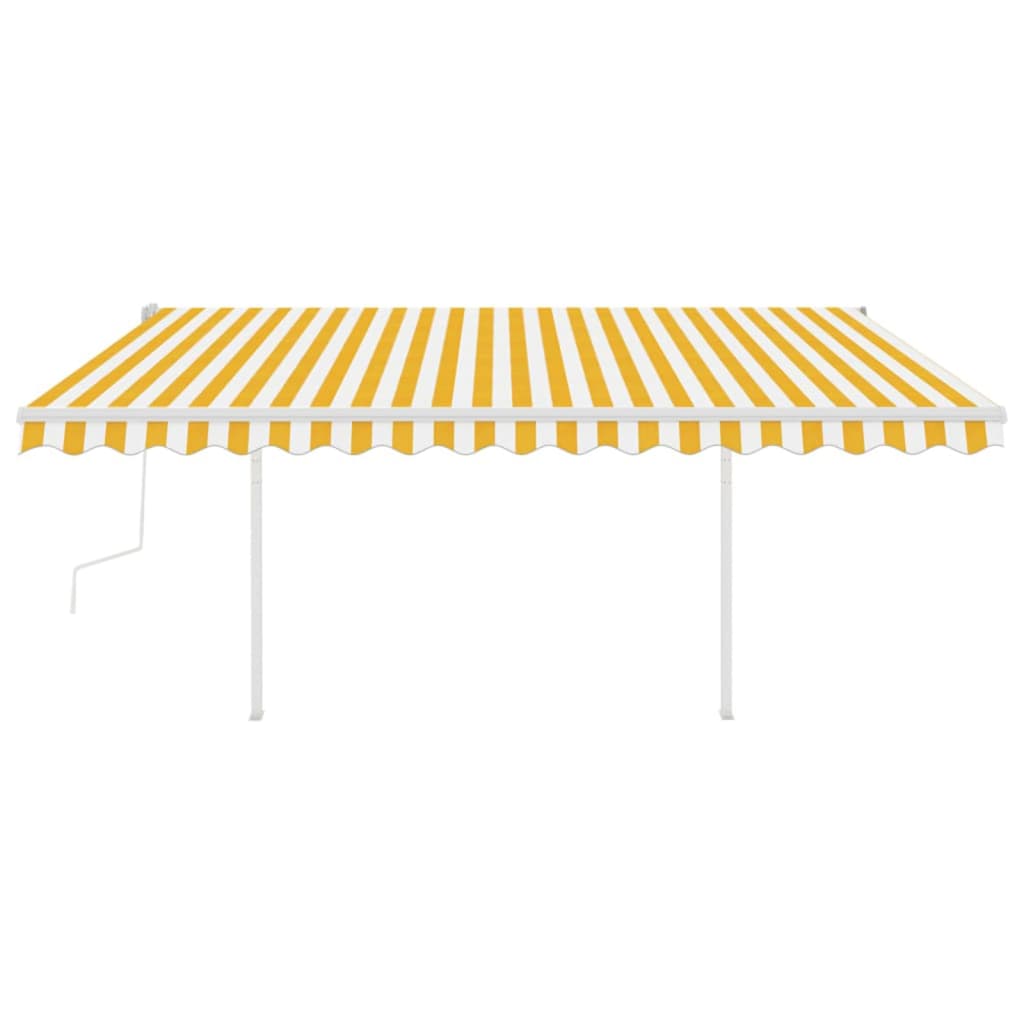 Vidaxl luifel extensible manuellement avec LED 4x3 m jaune et blanc