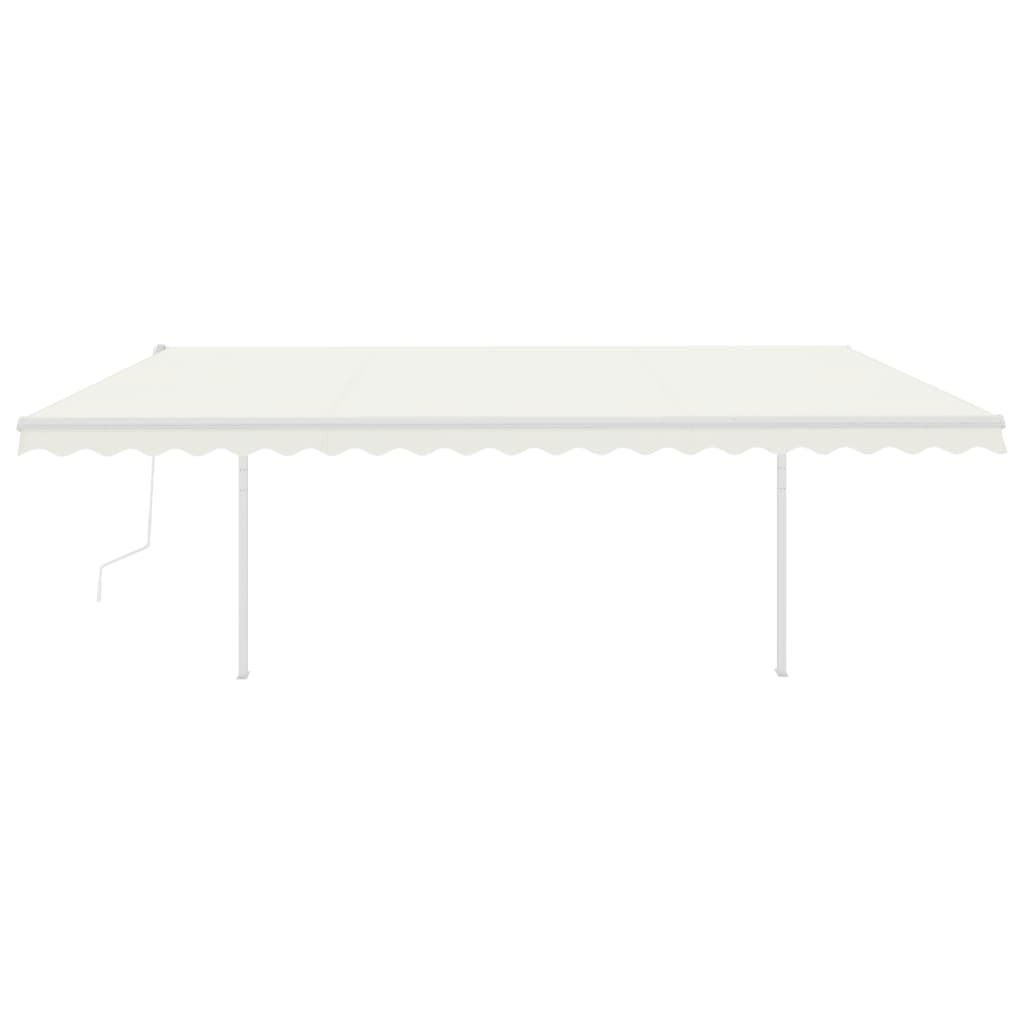 Vidaxl Luifel a automatiquement extensible avec des poteaux 5x3 M Cream -Colored