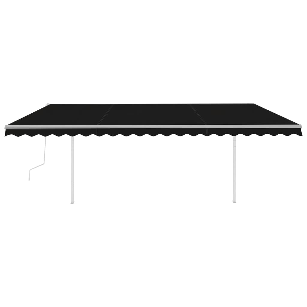 Vidaxl Luifel a automatiquement extensible avec des poteaux 5x3 m anthracite -colored
