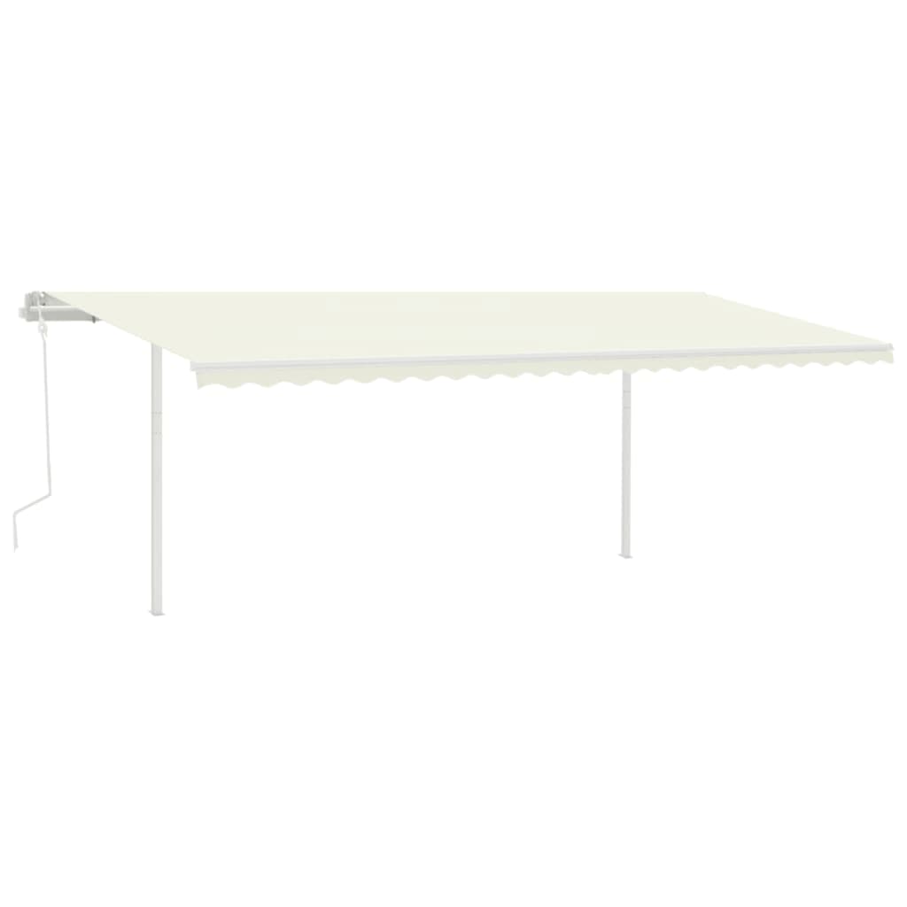Vidaxl Luifel extensible manuellement avec LED 6x3 M Cream -Colored