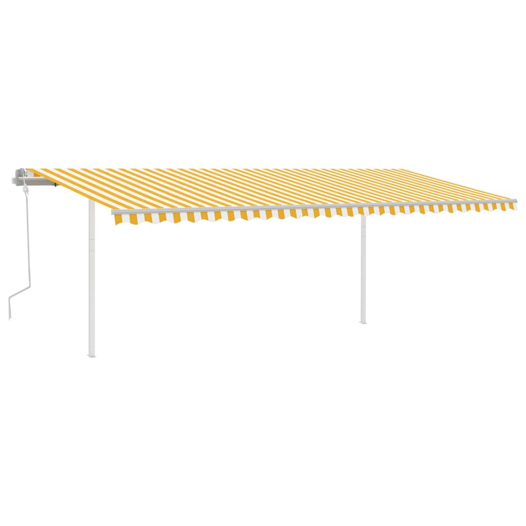 Vidaxl luifel extensible manuellement avec LED 6x3 m jaune et blanc