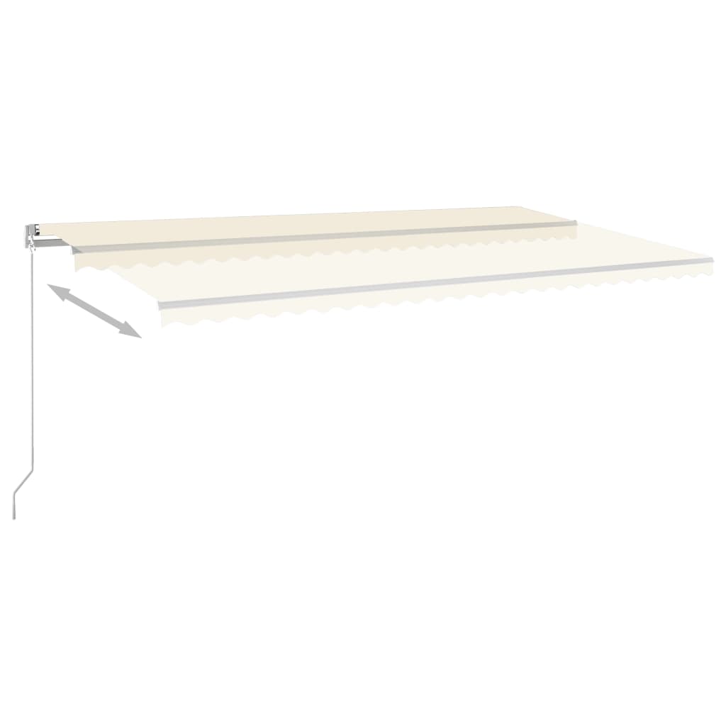 Vidaxl Luifel extensible automatiquement avec des poteaux 6x3 M CRAME -COLORES