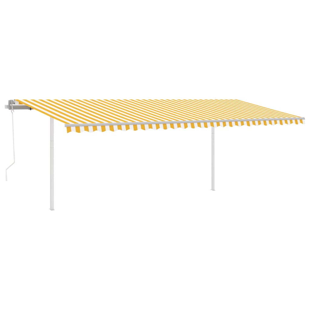 Vidaxl Luifel extensible automatiquement avec des poteaux 6x3 m jaune et blanc