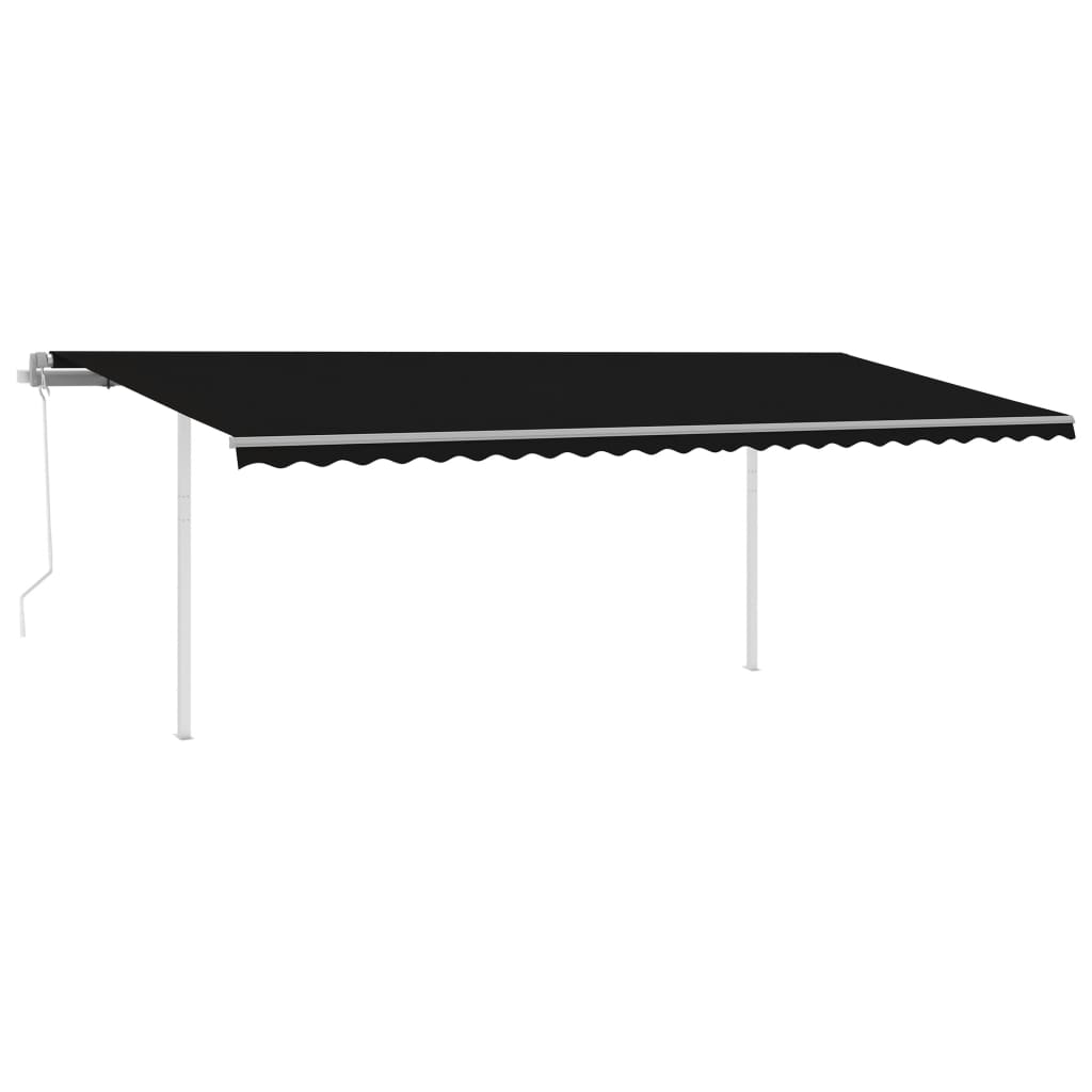Vidaxl Luifel extensible automatiquement avec des poteaux 6x3 m anthracite -colored