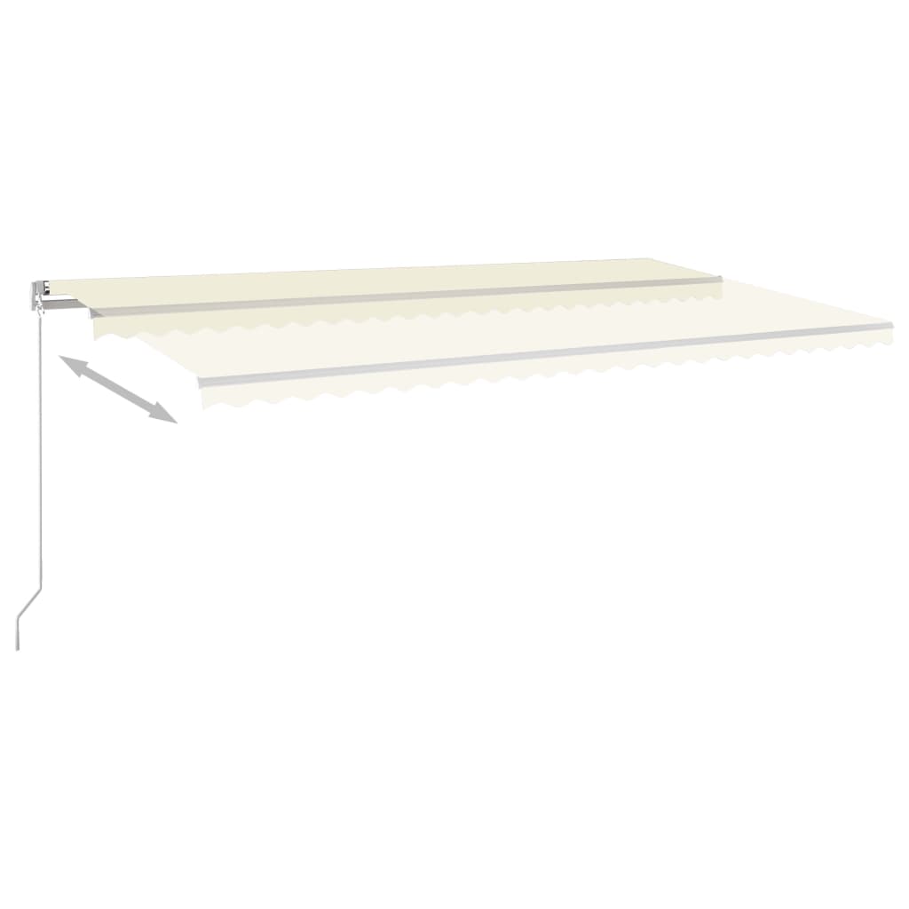 Vidaxl luifel automatique avec led et capteur de vent 6x3 m crème -colored