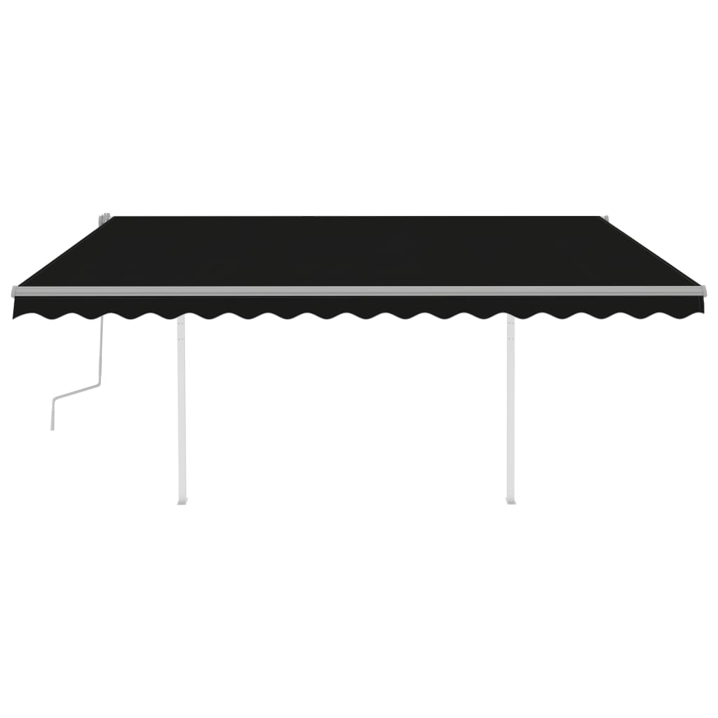 Vidaxl Luifel extensible manuellement avec la LED 4x3,5 M anthracite -colored
