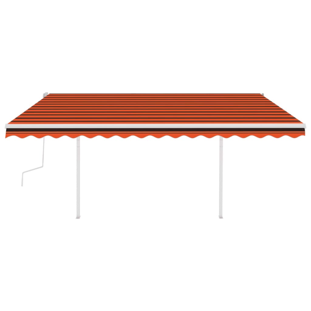 Vidaxl Luifel extensible manuellement avec des poteaux 4,5x3,5 m orange et brun