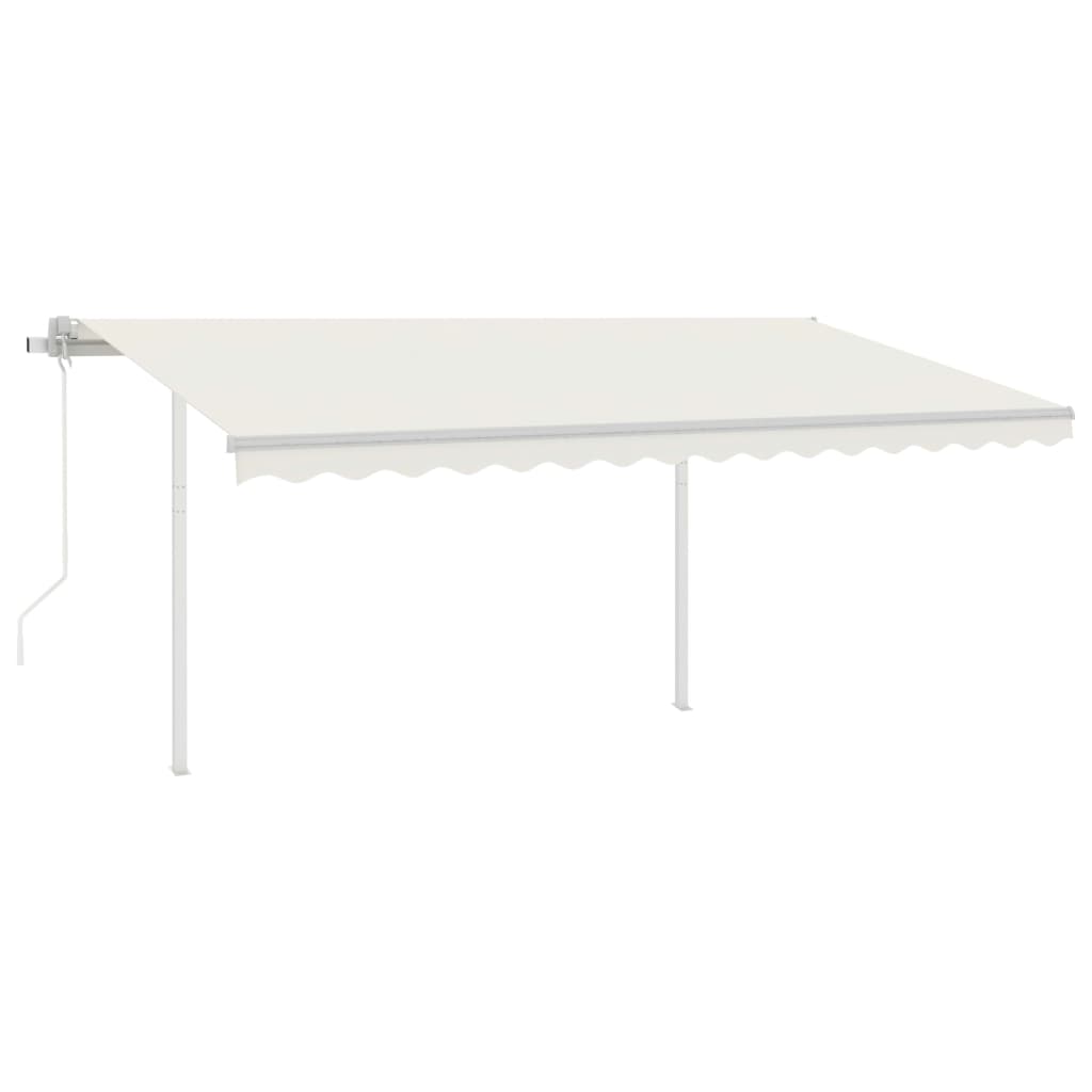 Vidaxl Luifel est automatiquement extensible avec des poteaux 4,5x3,5 M CRAME -COLORES