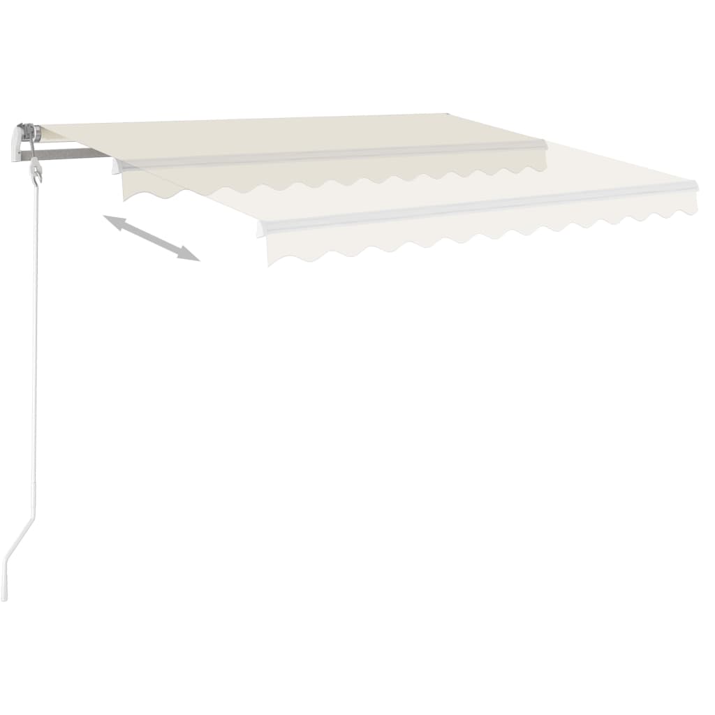 Vidaxl Luifel est automatiquement extensible avec des poteaux 4,5x3,5 M CRAME -COLORES