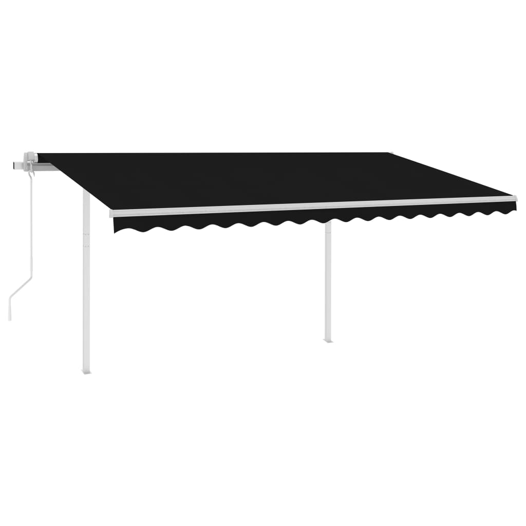 Vidaxl luifel automatique avec led et capteur de vent 4,5x3,5 m anthracite