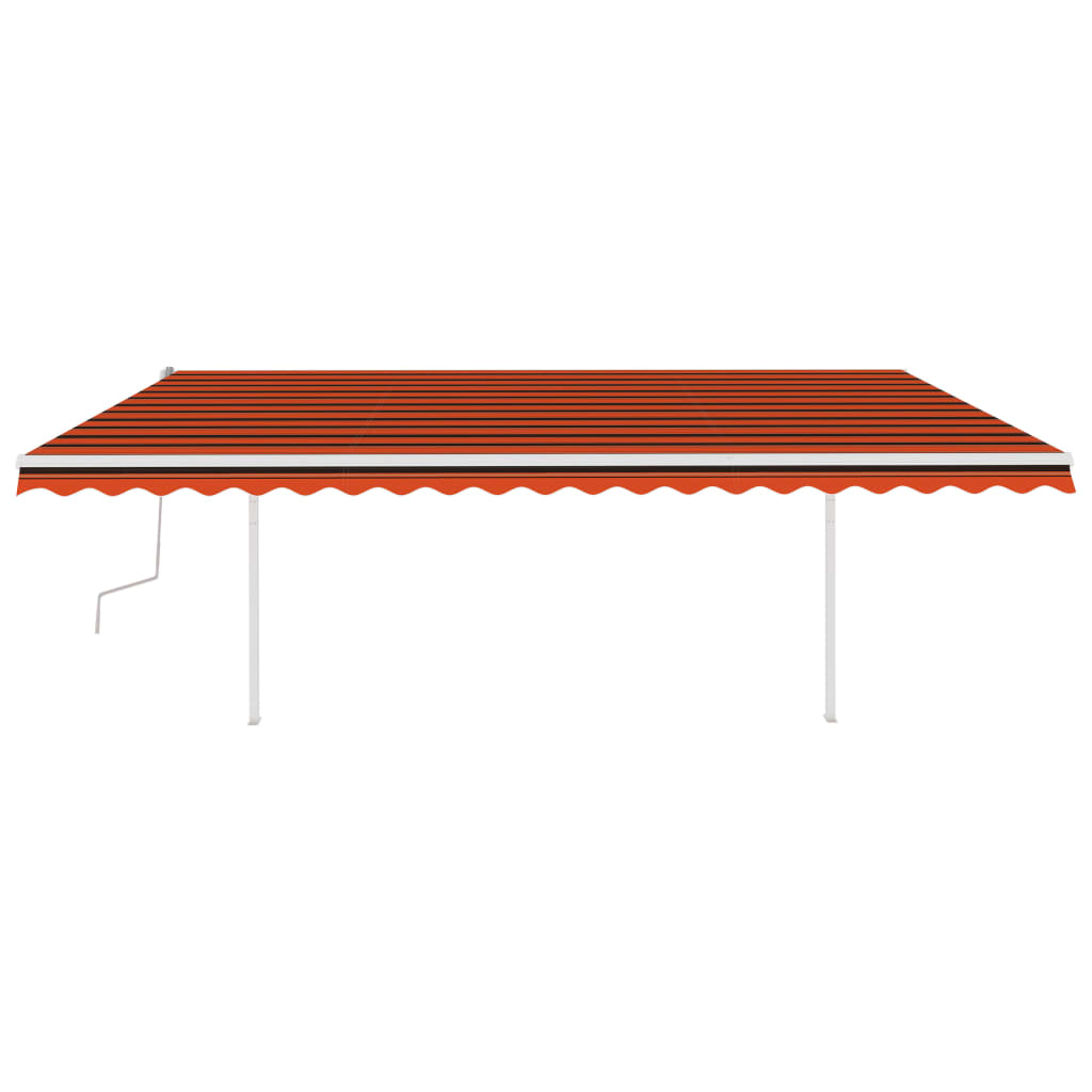 Vidaxl Luifel extensible manuellement avec des poteaux 5x3,5 m orange et brun