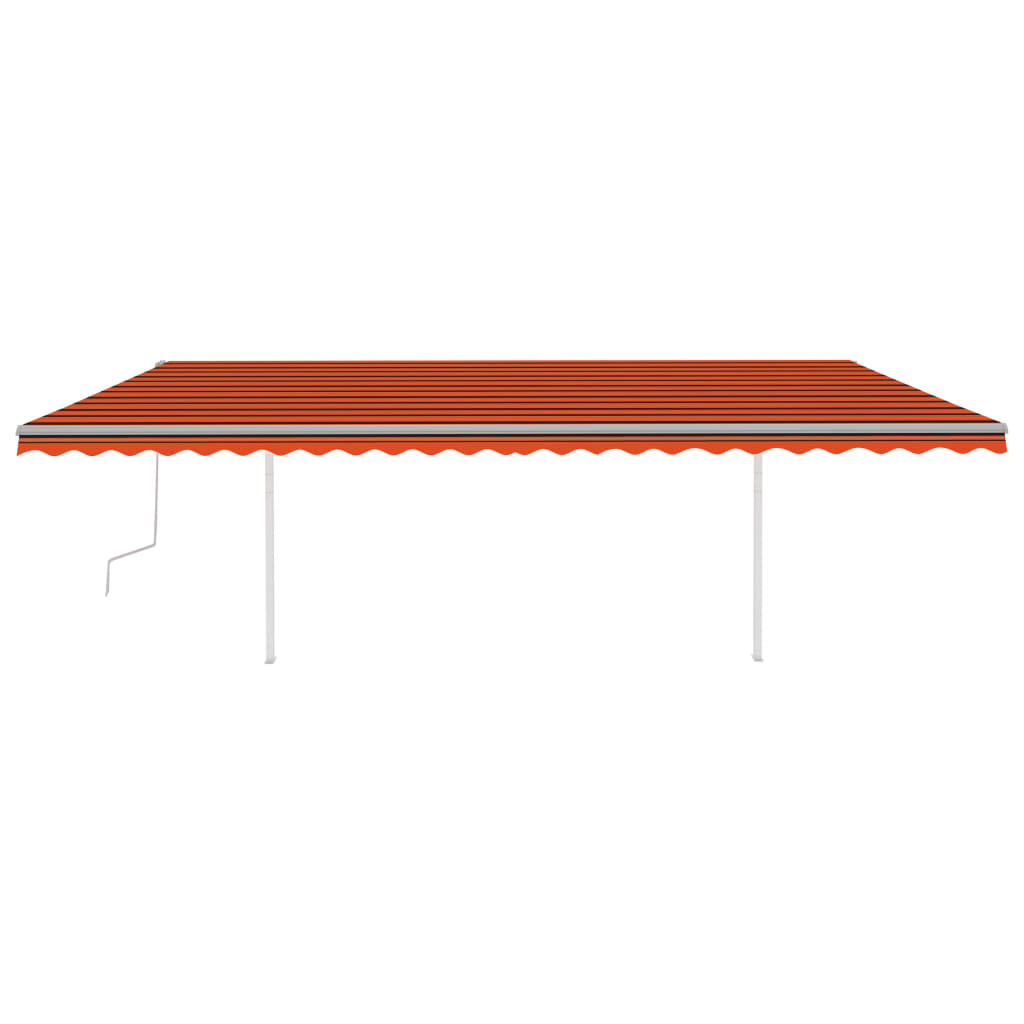 Vidaxl Luifel extensible manuellement avec des poteaux 6x3,5 m orange et brun