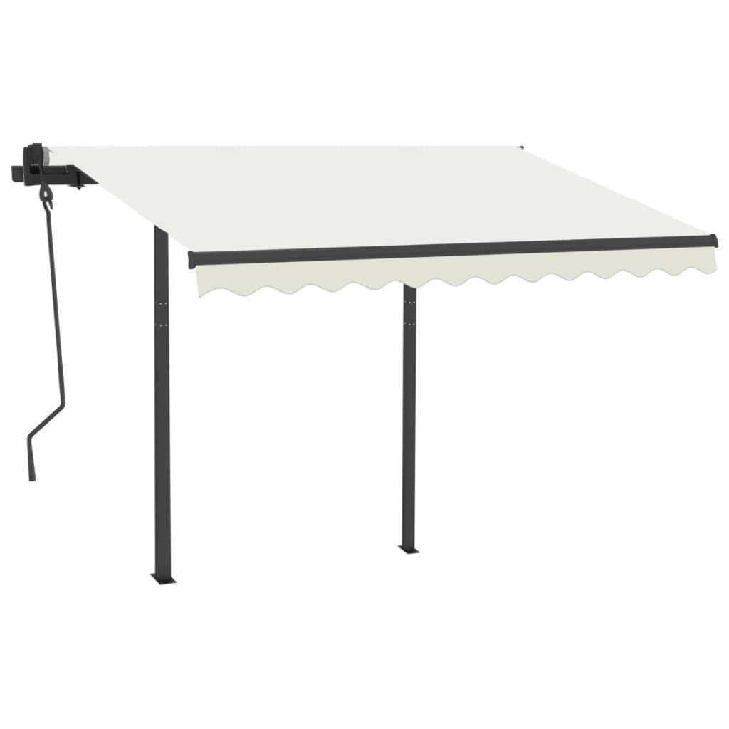 Vidaxl luifel automatique avec led et capteur de vent 3x2,5 m crème -colored