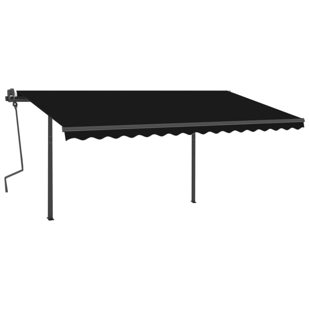 VidaXL Auvent automatique avec LED et capteur de vent 4x3 m anthracite