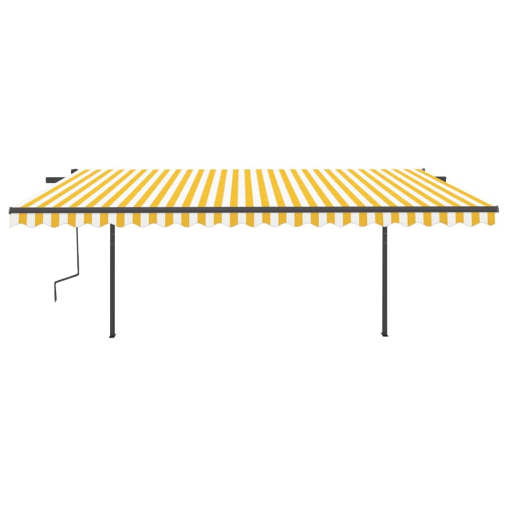 VidaXL Auvent extensible manuellement avec LED 5x3 m jaune et blanc