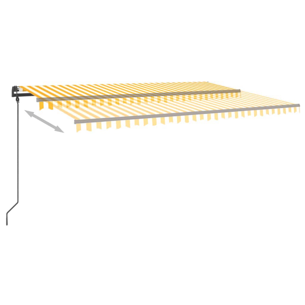 VidaXL Auvent automatique avec LED et capteur de vent 5x3 m jaune et blanc