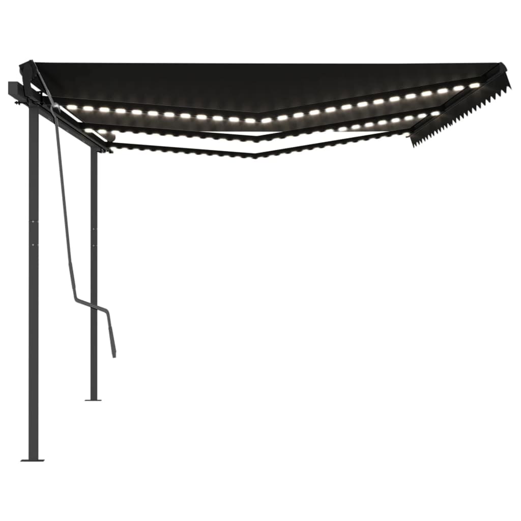Vidaxl Luifel extensible manuellement avec un LED 6x3 M anthracite -colored