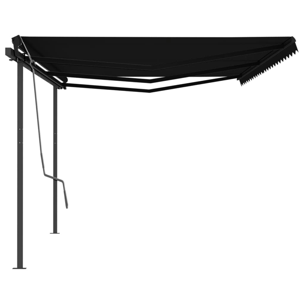 Vidaxl Luifel extensible automatiquement avec des poteaux 6x3 m anthracite -colored