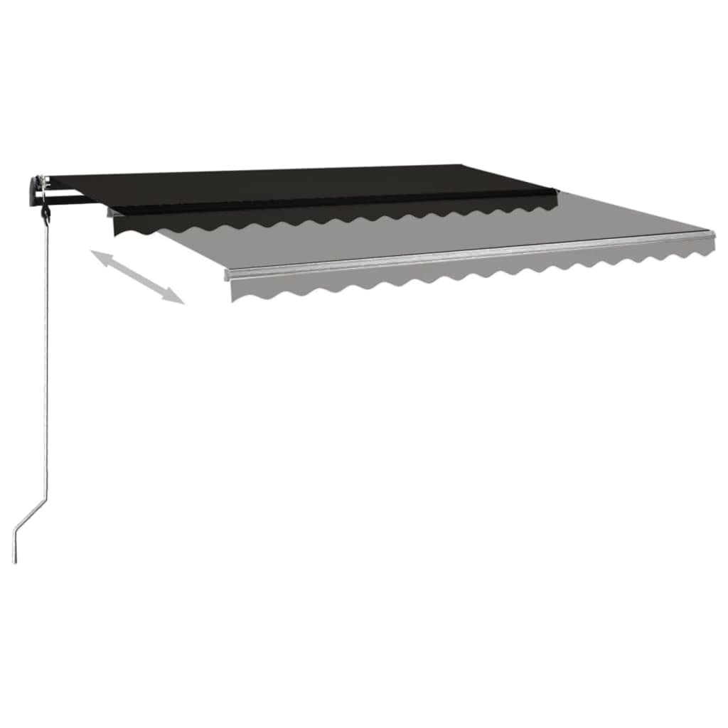 VidaXL Auvent extensible manuellement avec poteaux 4x3,5 m anthracite