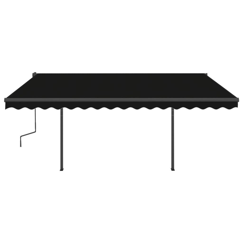 Auvent VidaXL avec poteaux extensibles manuellement 4,5x3,5 m couleur anthracite