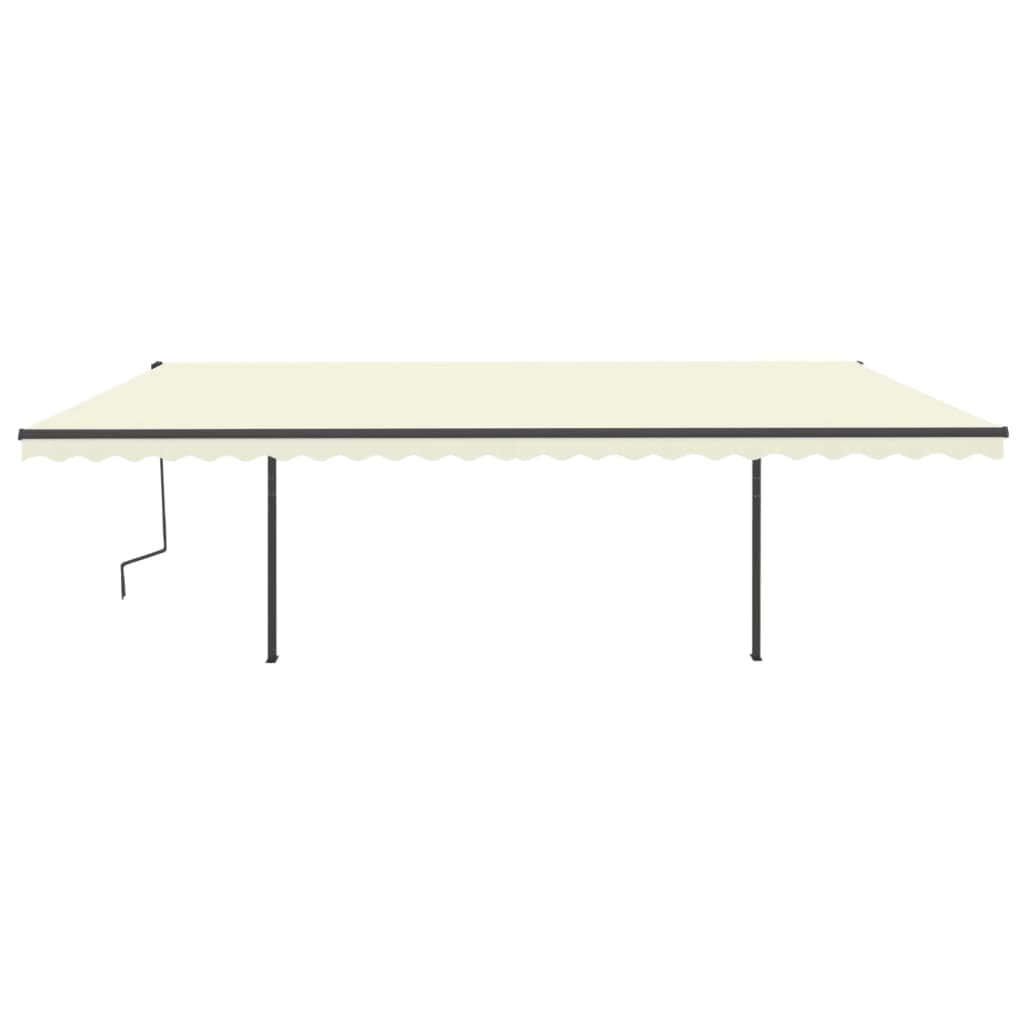 Vidaxl Luifel est automatiquement extensible avec des poteaux 6x3,5 M CRAME -COLORES