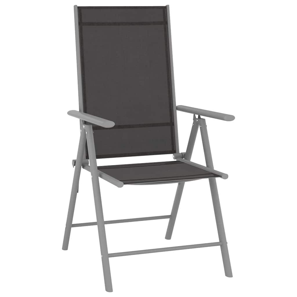 Vidaxl 5-delige tuinset aluminium zilverkleurig en zwart