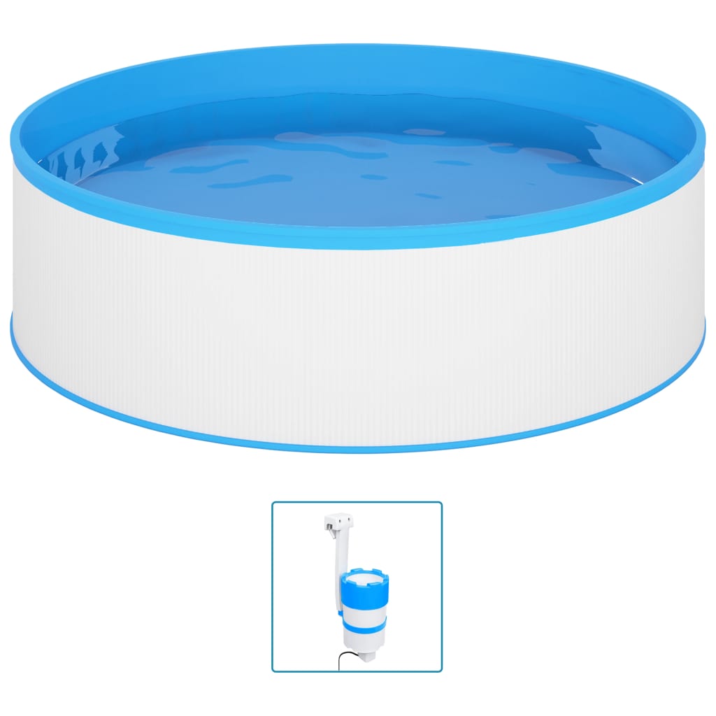 Vidaxl Splasher Pool avec écumoire suspendue et pompe 350x90 cm blanc
