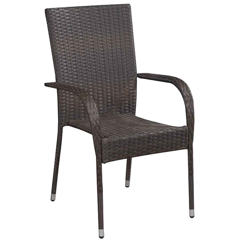Vidaxl 5-delige tuinset poly rattan bruin