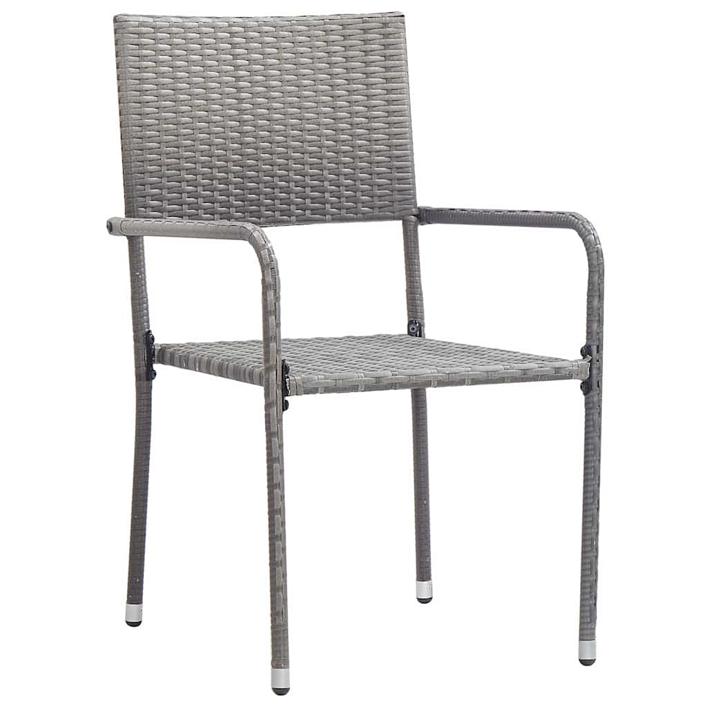 Vidaxl 3-delige tuinset poly rattan grijs