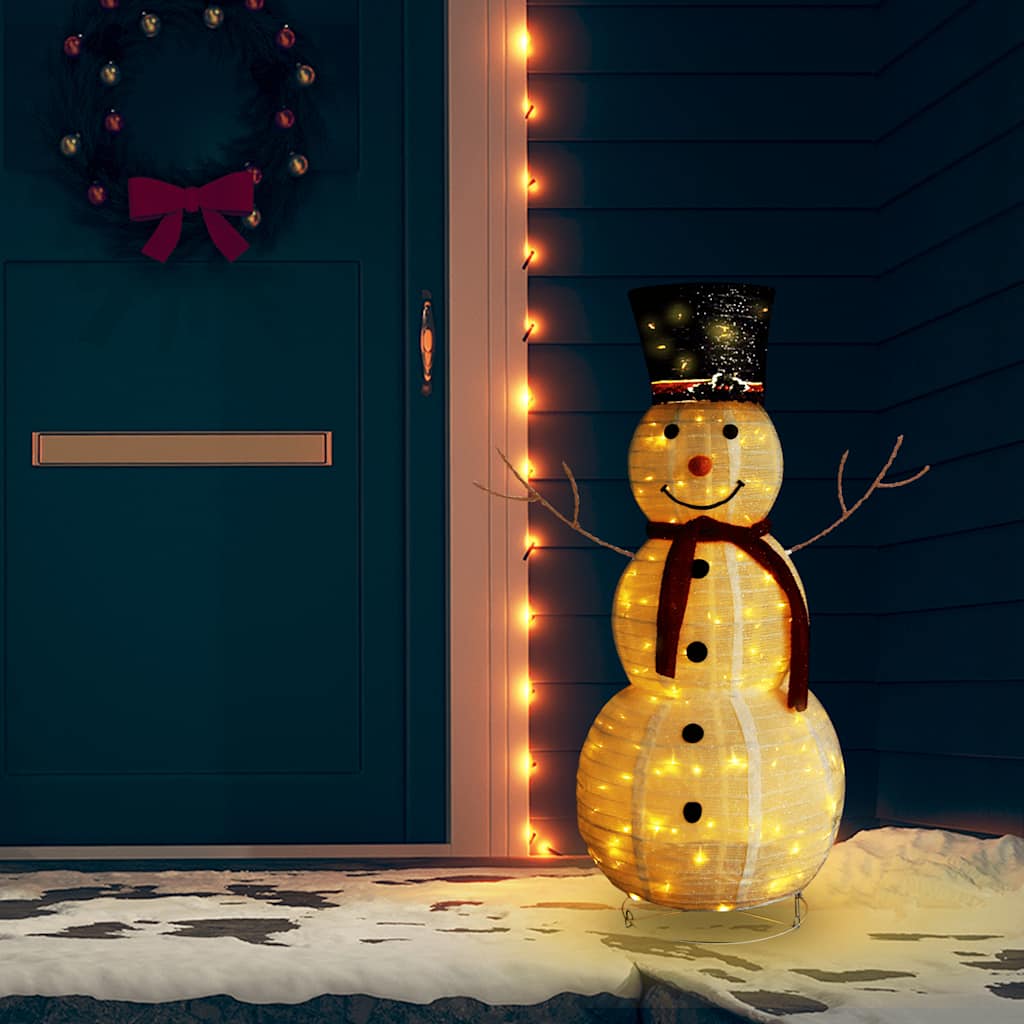 Vidaxx bonhomme de neige décoratif LED 120 cm tissu de luxe