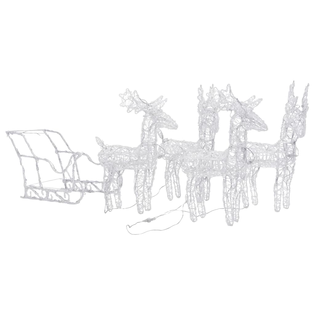 Vidaxl Christmas Decoration Rendeer et SLED 280x28x55 cm acrylique