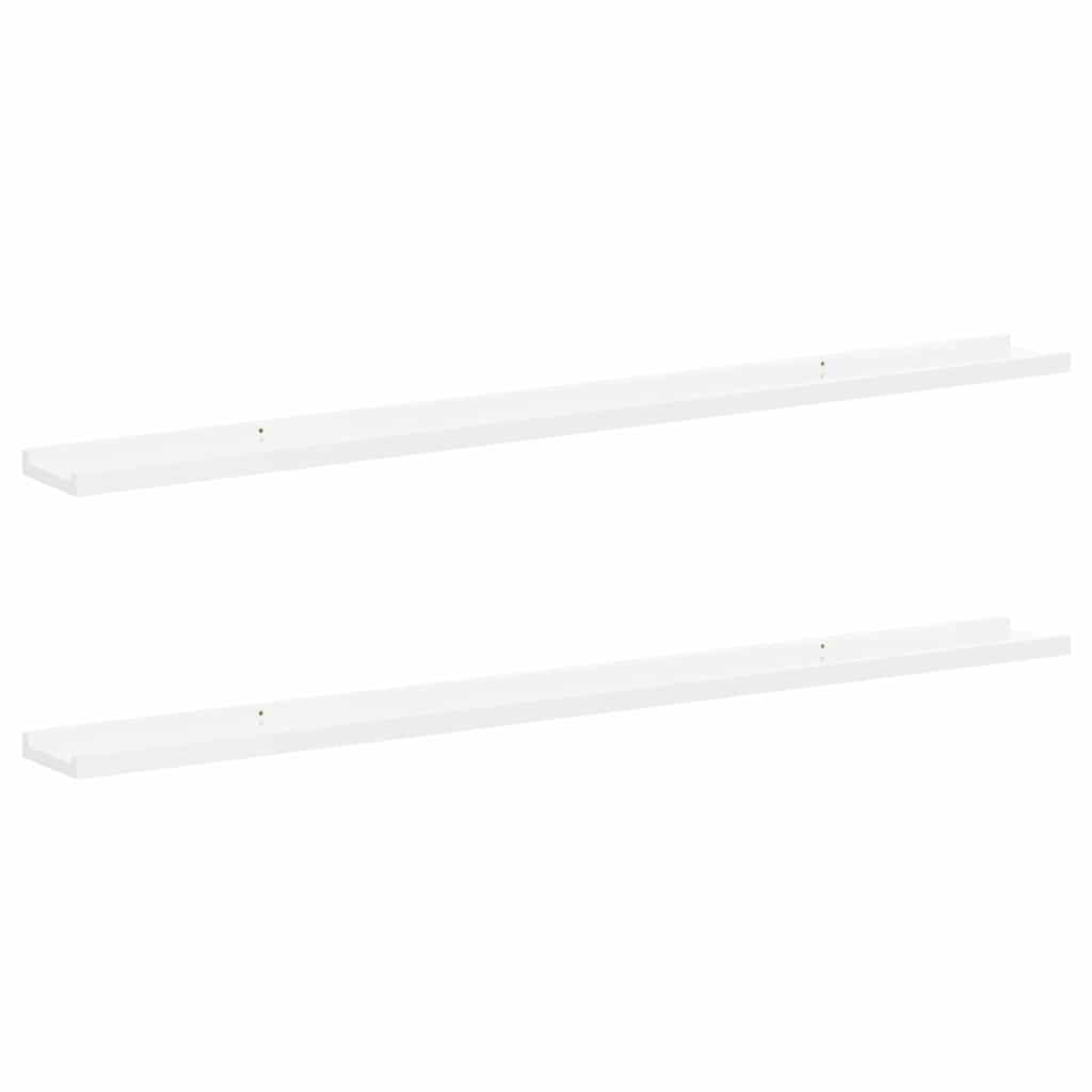 Vidaxl wandschappen 2 st 115x9x3 cm hoogglans wit
