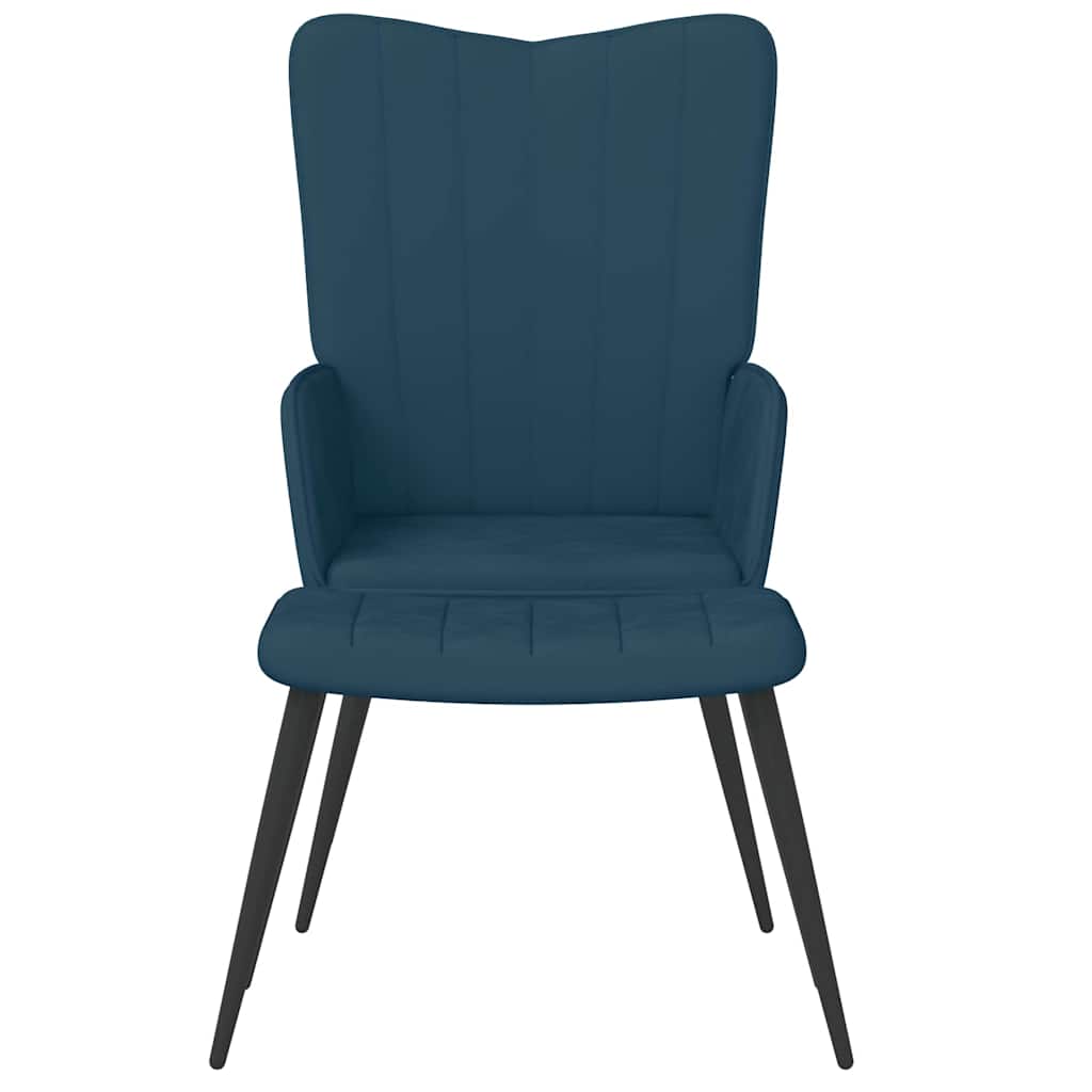 Vidaxl relaxstoel met voetenbank fluweel blauw