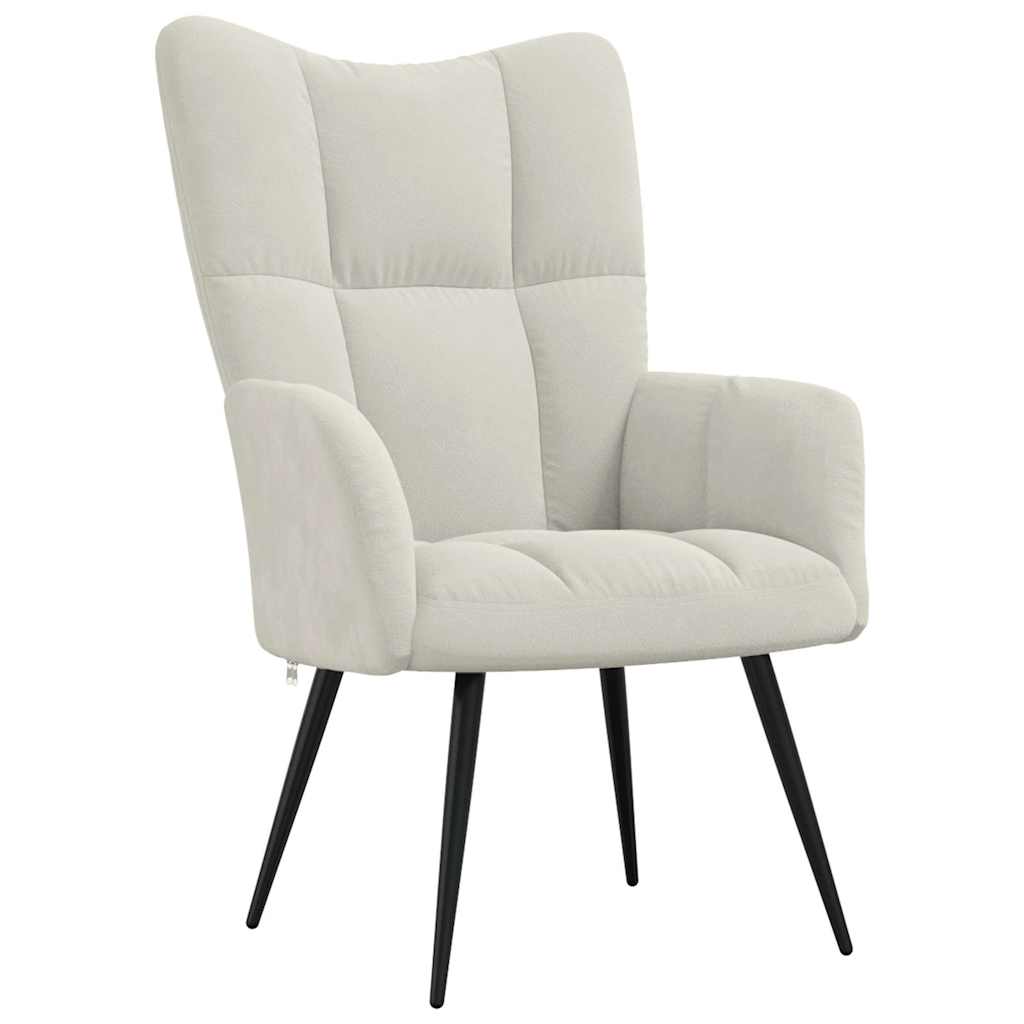 Vidaxl relaxstoel fluweel crèmewit