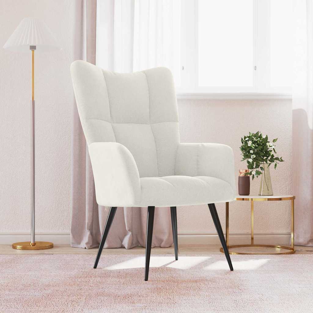 Vidaxl relaxstoel fluweel crèmewit