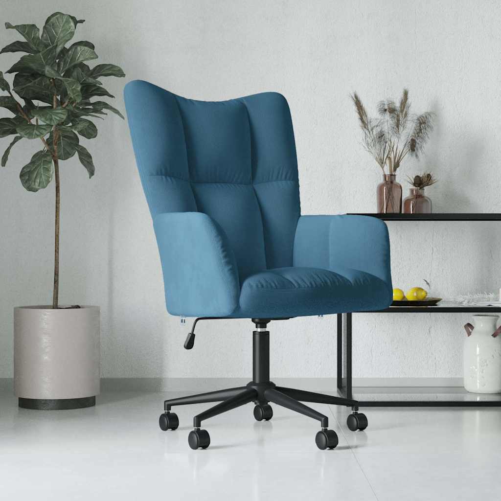 Vidaxl relaxstoel fluweel blauw