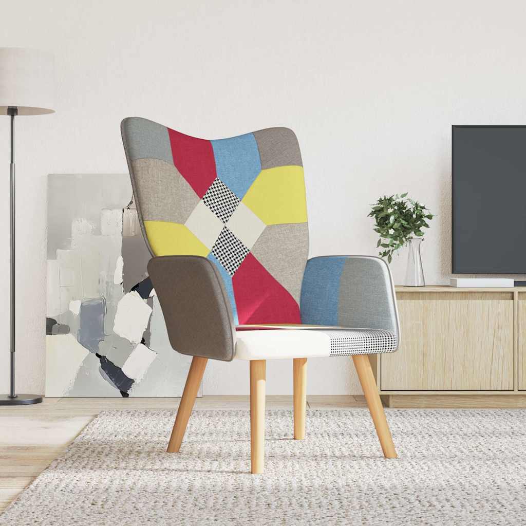 Vidaxl relaxstoel patchwork stof