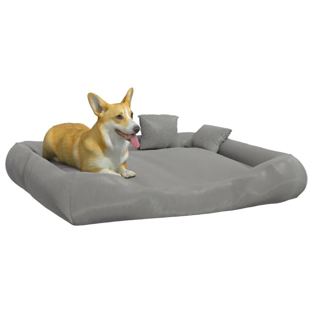 Lit de chien vidaxl avec coussins 115x100x20 cm oxford tissu gris